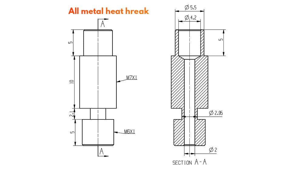 V6 E3D Style All Metal High Quality Throat image 2