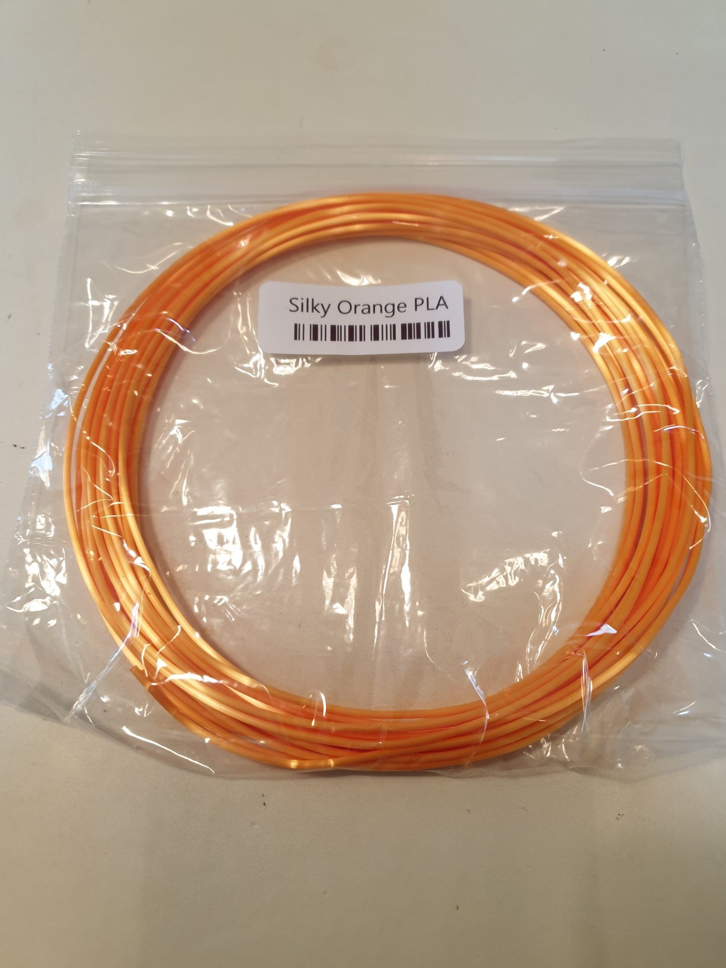Silky PLA 1.75 3D Printing Filament Sample - Orange image