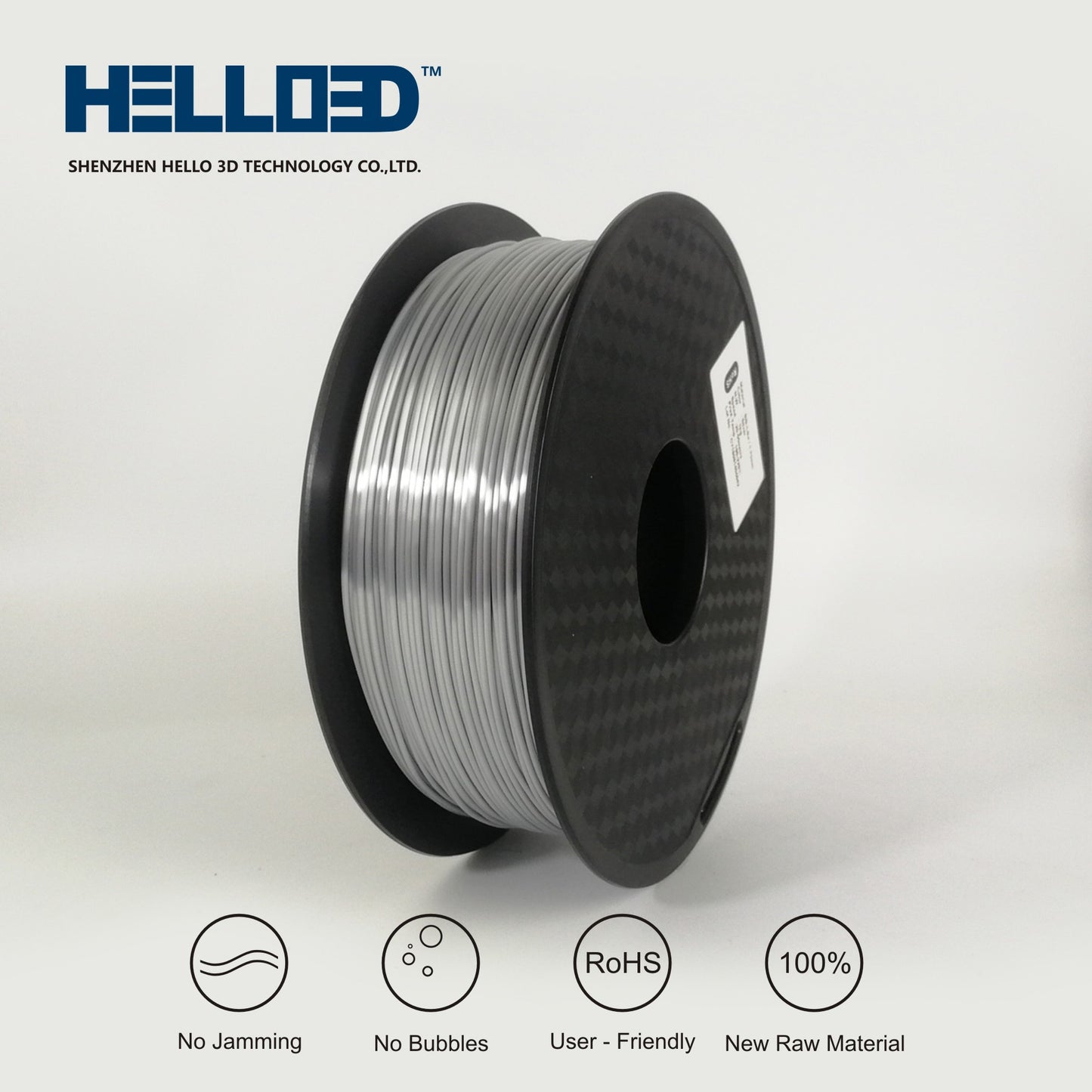 Silky PLA 1.75 3D Printing Filament - Silver image