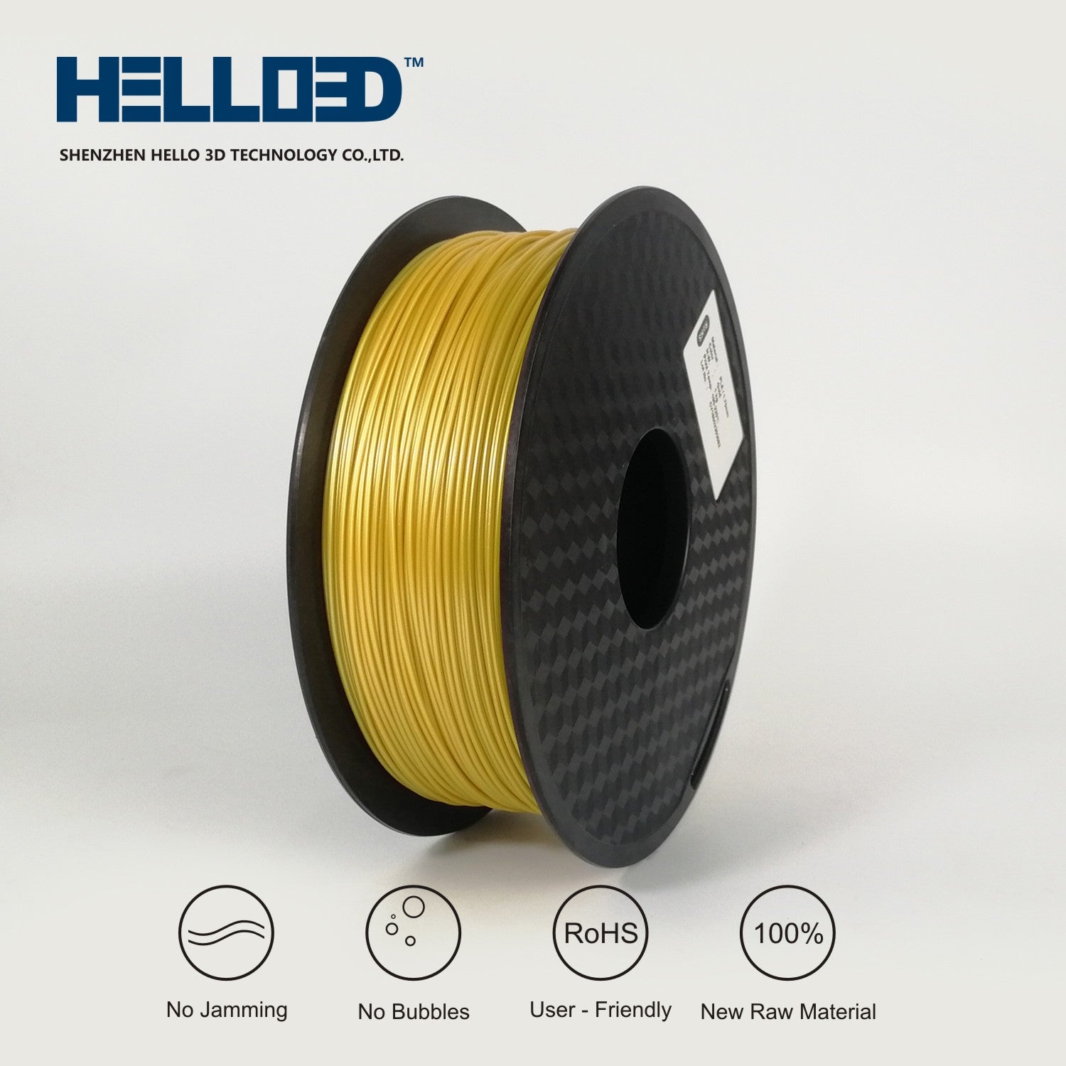 PLA 1.75mm Printing Filament 1KG Roll - Gold image