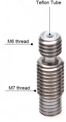 V6 PTFE Throat to suit E3D Type Hotends image 0