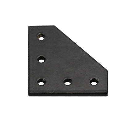 Aluminium L Bracket 5 hole to suit 2020 and 2040 profile Black finish image 0